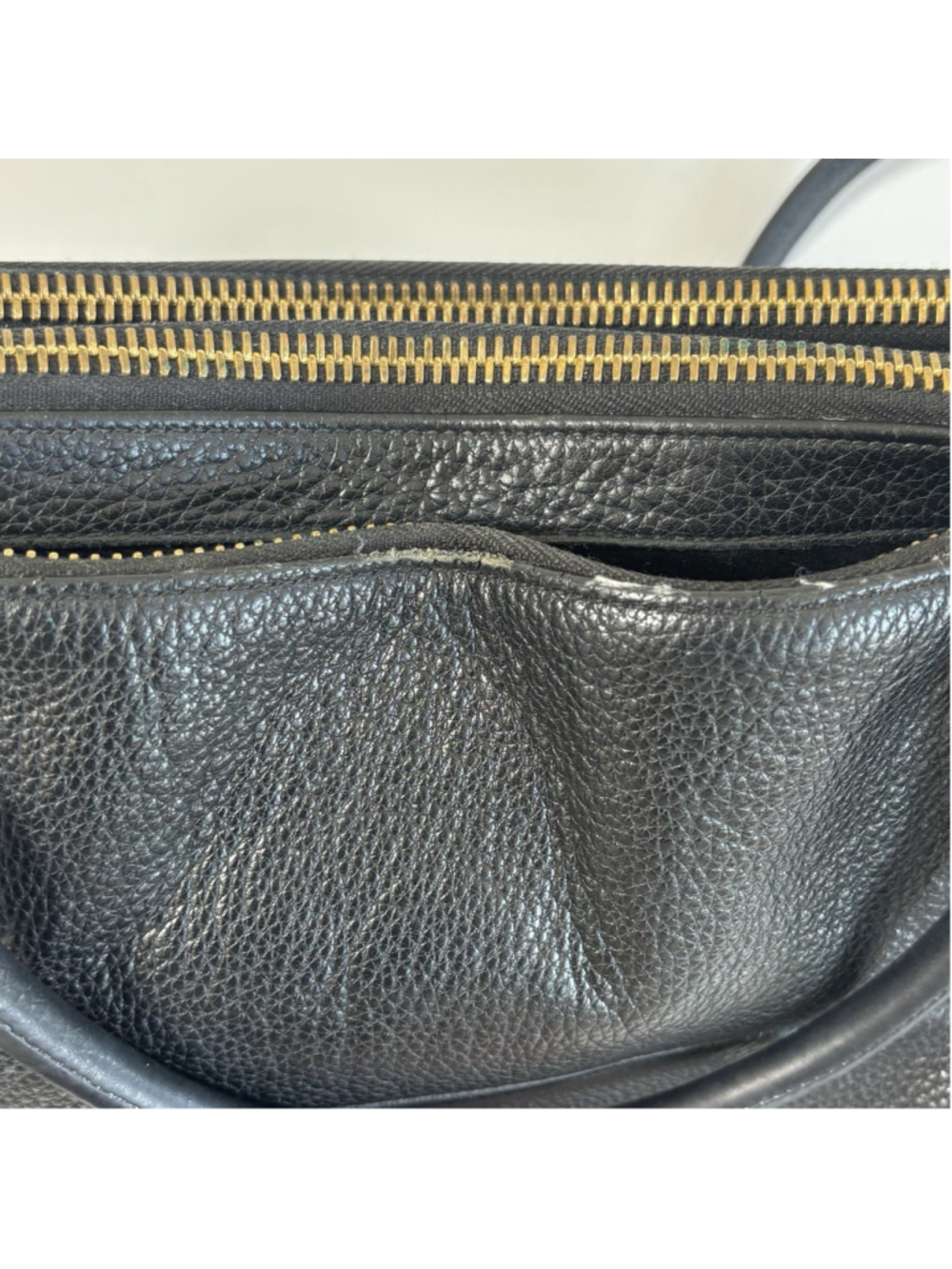 Coach Borough Leather shoulder Bag Black pebbled Leather large Tote Purse - Picture 10 of 14